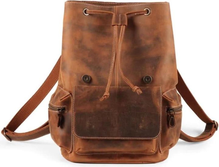Produktbild Only-Bags.Store Handgefertigter Rucksack aus genarbtem Leder