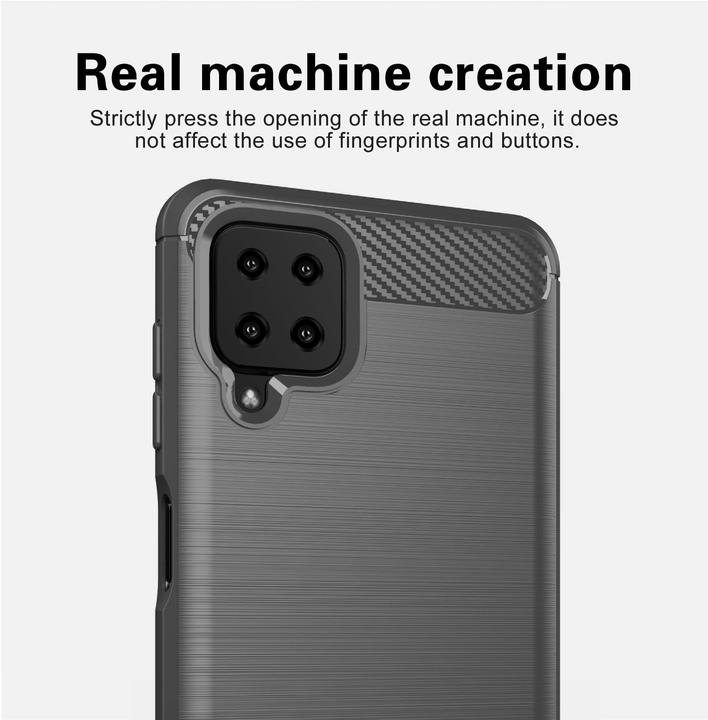 Produktbild Cadorabo TPU Ultra Slim carbon edelstahl Kombi Cover (Samsung Galaxy A12, Samsung Galaxy M12)