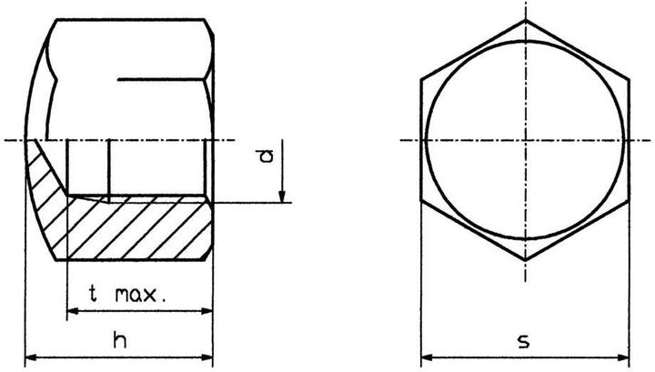 Toolcraft Écrous hexagonaux borgnes M4 Acier (M4)