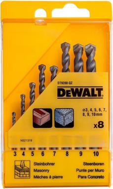 Actual product image DeWalt WALL DRILL BIT SET. 8 parts BOX (3mm → 10mm)
