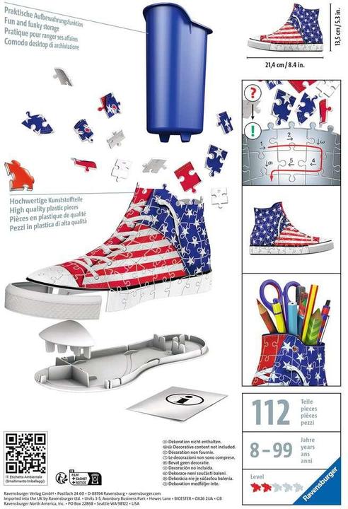 Actual product image Ravensburger 3D Puzzle-America Sneaker (108 pieces)