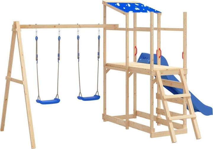 Produktbild VidaXL Schaukelsitze 2 Stk. mit Klettersteinen Blau Polyethene