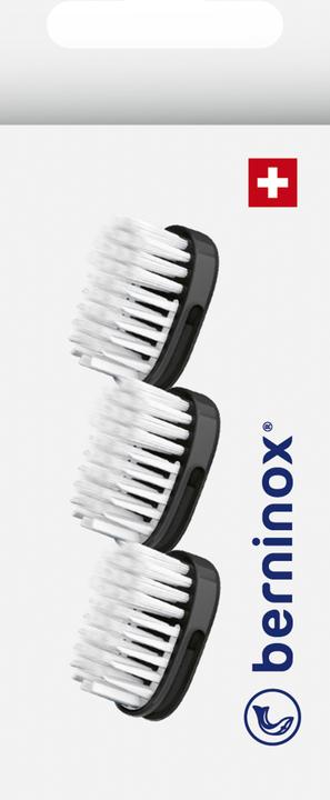 Produktbild Berninox Ersatz-Zahnbürstenköpfe tiefschwarz super soft 3 Stk (3 x)