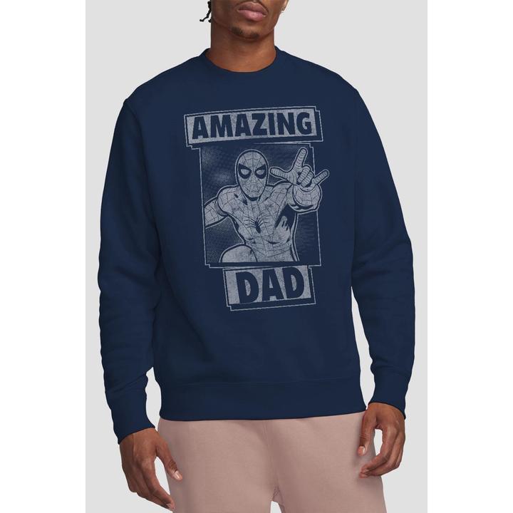 Actual product image Spiderman Unisex Adult Amazing Dad Mono Fathers Day Sweatshirt (XL)
