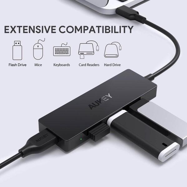 Immagine prodotto Aukey Hub di interfaccia CB-C64 Nero Grigio (USB-C, 4 Porti)