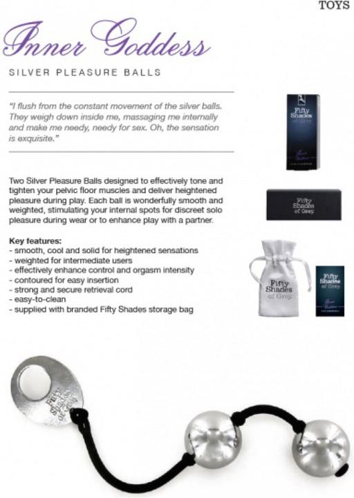Actual product image Fifty Shades of Grey Inner Goddess Silver Pleasure Balls