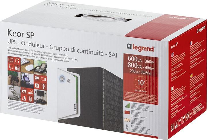 Actual product image Legrand Keor SP Line-Interactive 0.8 kVA 4 AC outputs (800 VA, 480 W, Line-interactive UPS)