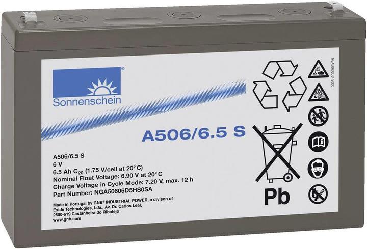 Actual product image Sonnenschein Lead battery 6 V 6.5 Ah GNB A506/6 (6 V, 6.50 Ah)