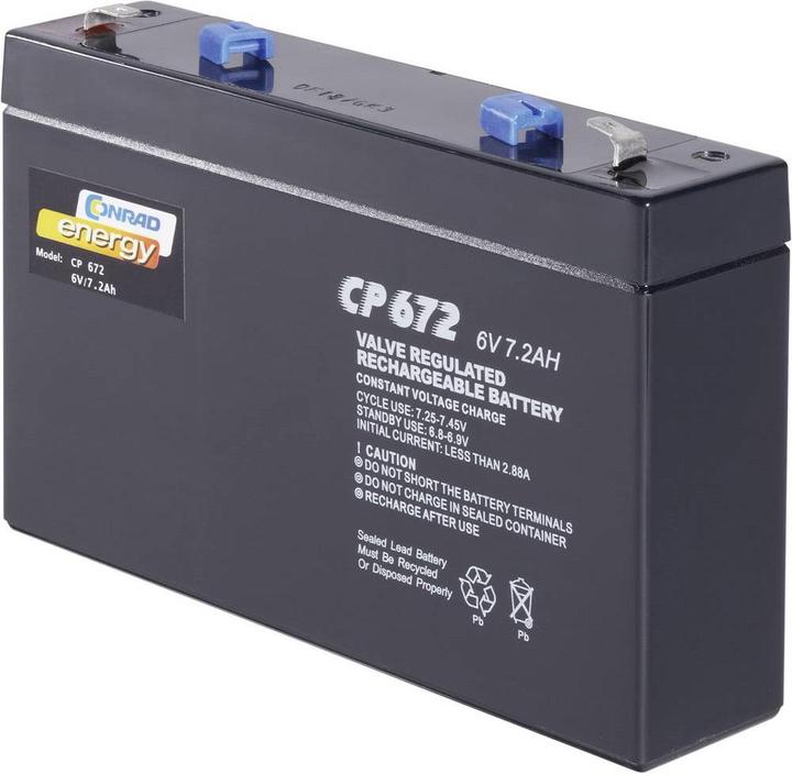 Produktbild Conrad energy Bleiakku 6 V 7 Ah energy CE6V/ (6 V, 7000 mAh)