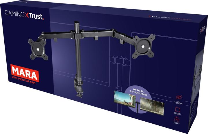 Produktbild Trust Tischhalterung GXT 1120 Mara Dual bis 16 kg – Grau (Tisch, 32")