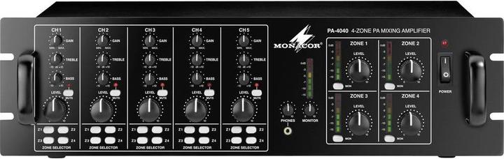 Immagine prodotto Monacor PA-4040 40 W amplificatore ELA a 4 zone (Amplificatore)