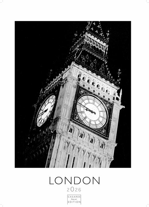 Produktbild London schwarz-weiss 2026 S 29x21cm (Deutsch)