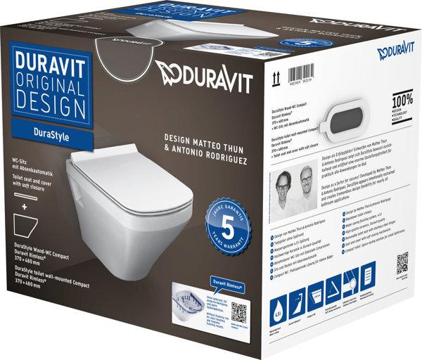 Duravit Wand-WC-Set DURASTYLE Comp rim. weiss