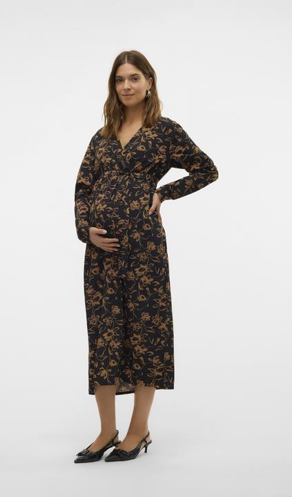 Actual product image Mamalicious Regular fit V-neckline Narrow sleeves Midi dress Dress (L)