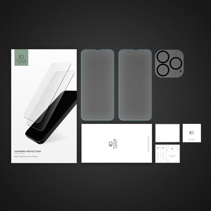 Immagine prodotto Tech Protect Technologija apsaugotas Grūdintas stiklas TECHNOLOGIJA APSAUGOTAS AUKŠČIAUSIAS RINKINYS (1 Pezzo/i, Apple iPhone 14 Pro Max)