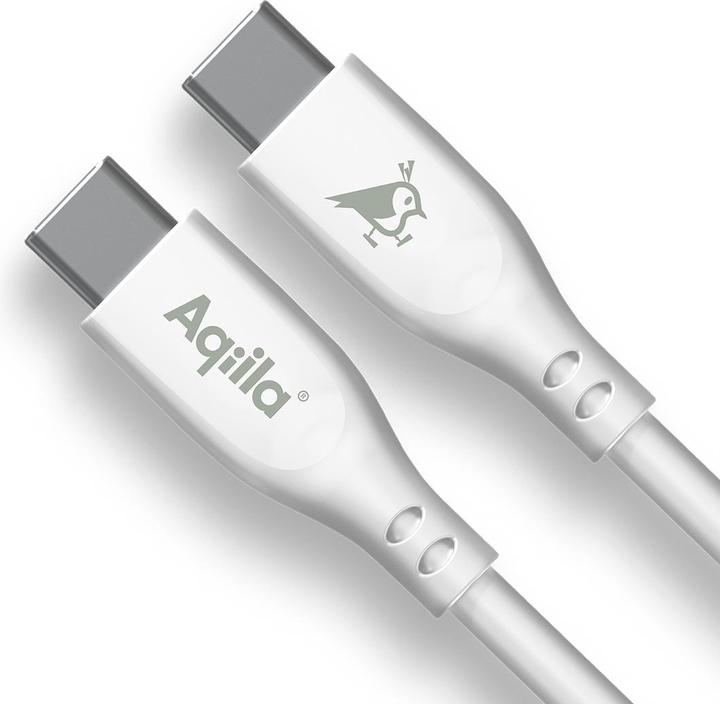 Produktbild Aqiila Cablebird CS12 - USB-C to USB-C Silicon cable, 60W (2m) - White (2 m, USB 2.0, 60 W)