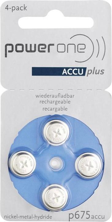 Actual product image Powerone Hearing aid battery ZA 675 NiMH P675 (4 pcs., 74 mAh)