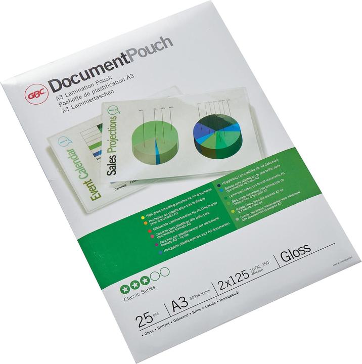 Immagine prodotto GBC DOCUMENT POUCH - Tasche in lamina a caldo (A3, 25 Pezzo/i, 125 µm)