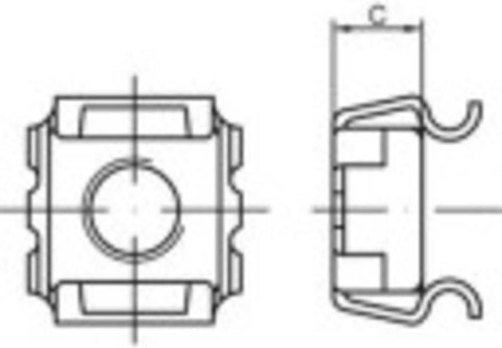 Toolcraft Käfigmuttern M4 Stahl galvanisch verzink (M4)