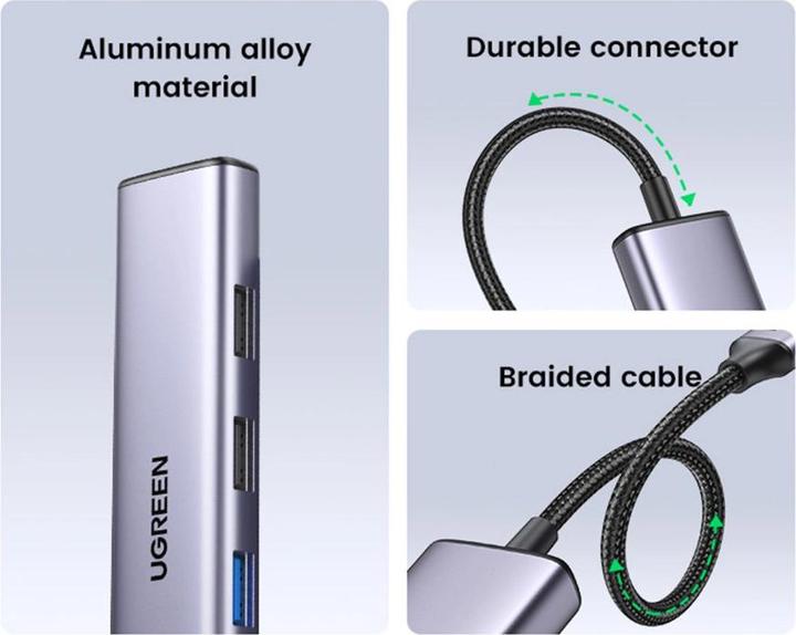 Immagine prodotto Ugreen Adapteris Hub CM478 (USB-C, 5 Porti)