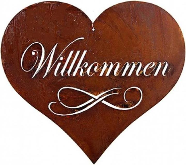 Produktbild Ambiance Technology Hängedekoration Herz Willkommen, 30 cm (0.5 x 28 x 30 cm)
