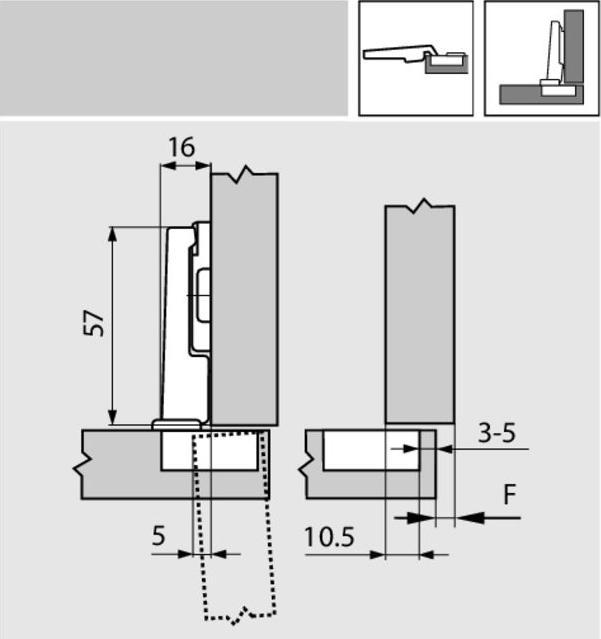 Image du produit Blum Charnière pour réfrigérateur MODUL