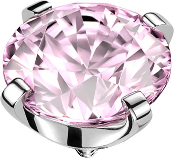 Produktbild Star Piercing Dermal Anchor silber Kristall pink gefasst (Titan G23, ohne Messing)