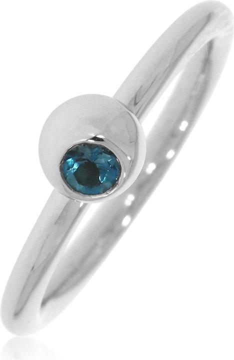 Immagine prodotto Xen Anello con topazio blu da 3 mm circa 0,12 ct. placcato in rodio (56, 925 Argento)
