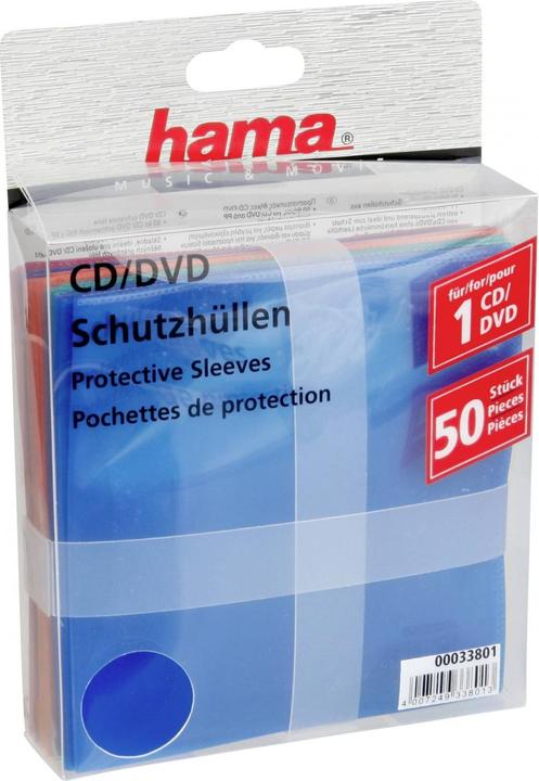 Hama 1x50 CD-ROM/DVD-ROM Schutzhüllen farbig