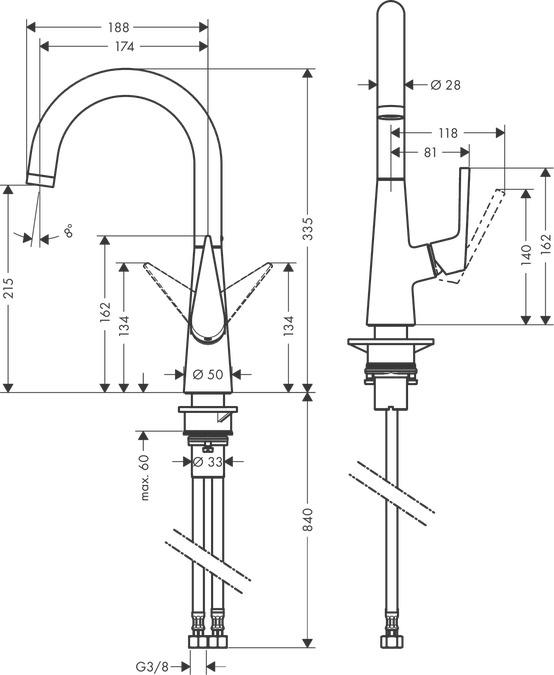 Actual product image hansgrohe Talis S chrome