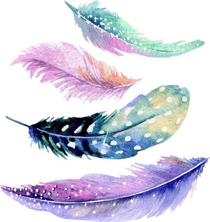 Trenddeko Aquarelle Plumes 2