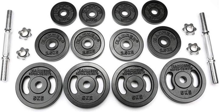 Immagine prodotto Hammer Fitness Set di manubri 40 kg, ferro