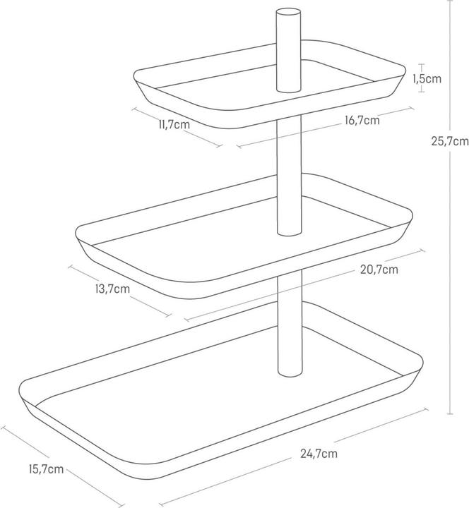Actual product image Yamazaki 3-stöckiger Schmuckständer mit drehbaren Ablagen RIN