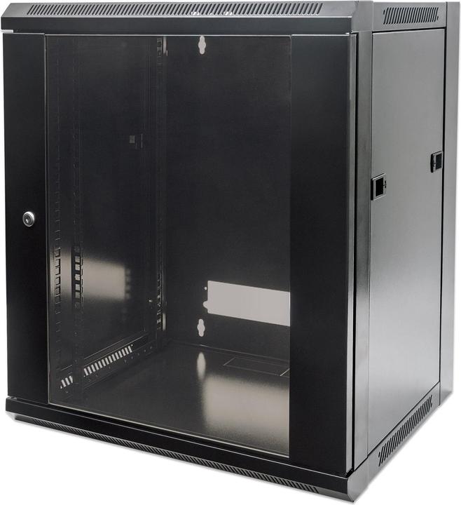 Actual product image Intellinet 19 inch wall-mounted enclosure 19" wall-mounted distributor, 9U, 450mm deep, black (9 RU, 19 inch rack)