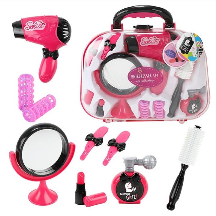 Actual product image Toi-Toys Glamour Shine hairdressing set with working hairdryer