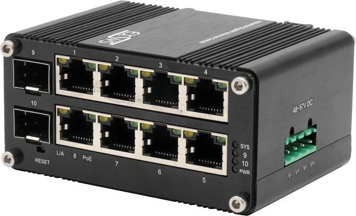 Productafbeelding Exsys Web-Managed Mini PoE+ Switch 8x 1 Gbit/s + 2x SFP (10 Havens)