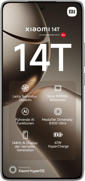 Produktbild Xiaomi 14T + Curved Gaming Monitor 30" Launch Bundle (256 GB, Titan Gray, 6.67", Dual SIM, 50 Mpx, 5G)