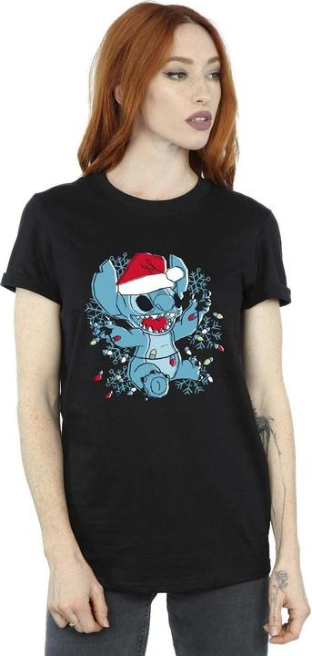 Produktbild Disney Lilo And Stitch Christmas Lights Sketch TShirt (S)