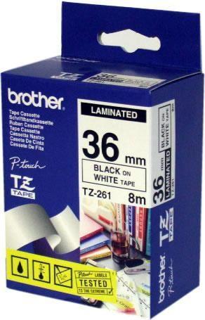 Immagine prodotto Brother Nastro P-Touch nero su bianco (3.60 cm, Bianco)