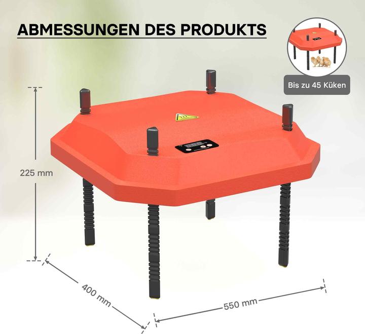 Image du produit Fudajo Panneau chauffant pour élevage de 40-45 poussins Plaque 40x55cm 50W avec thermostat (50 W)