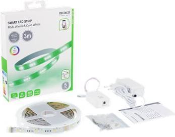 Actual product image Deltaco LED strip, 3 meter, RGB, 2700K-6500K, white (Multicoloured, 300 cm, Indoor, Outdoor)