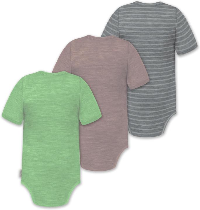 Actual product image Normani Set of 3 baby merino short-sleeved body "Tihoi" - 9319 (92)
