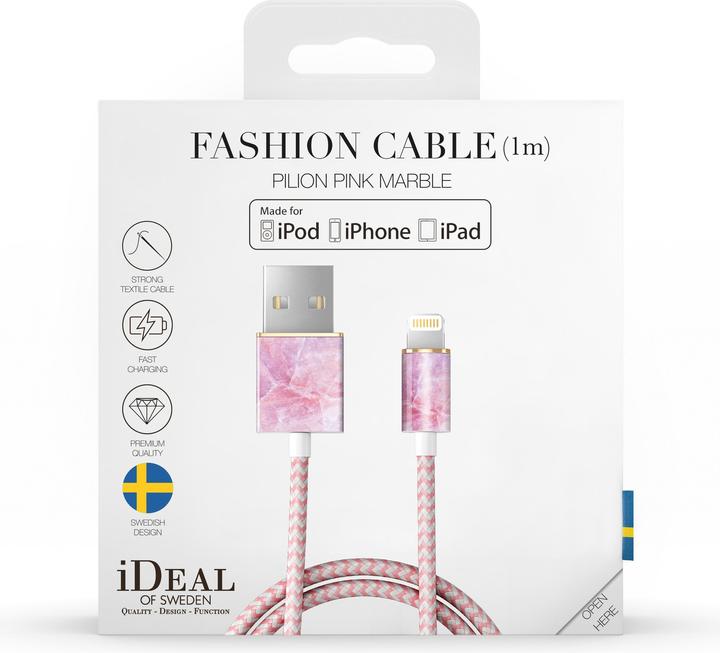 Actual product image iDeal Of Sweden Pelion Pink Marble (1 m, USB 2.0)