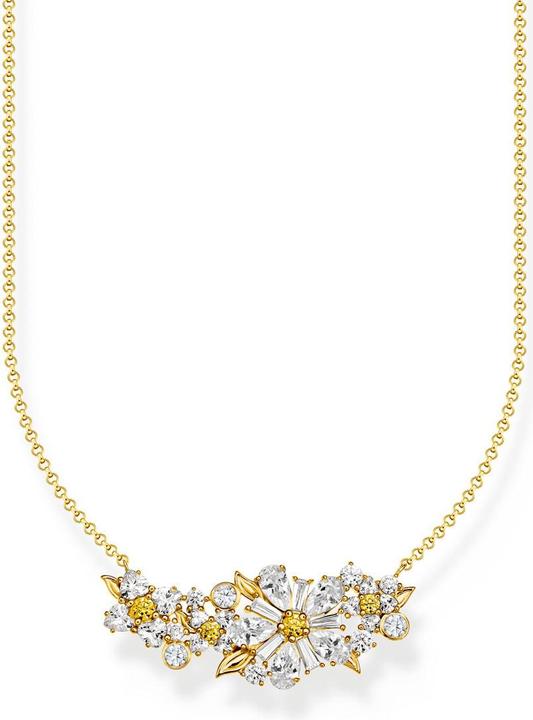 Produktbild Thomas Sabo Halskette Blume Lovely Daisy mit Steinen vergoldet (Silber 925, 40 cm)
