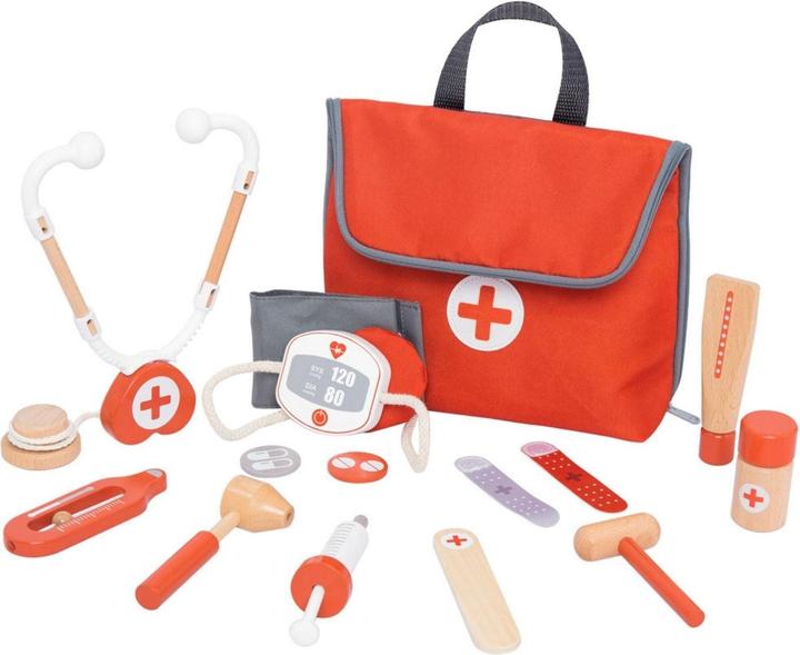 Produktbild Hermex Arzt-Spielzeug-Set für Kinder Doktor-Set Holz-Kinderspielzeug Arztkoffer Doktorkoffer