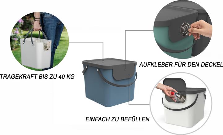 Immagine prodotto Rotho Bidone per il riciclaggio Albula 40 l, blu (40 l)