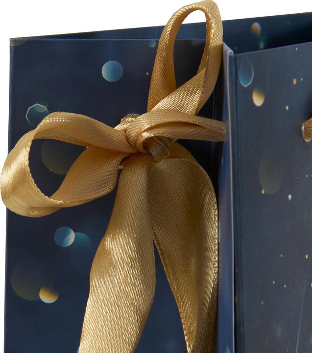 Produktbild Idena Flaschentasche Weihnachten schwarz/gold 12x9x36cm (Geschenktüte)