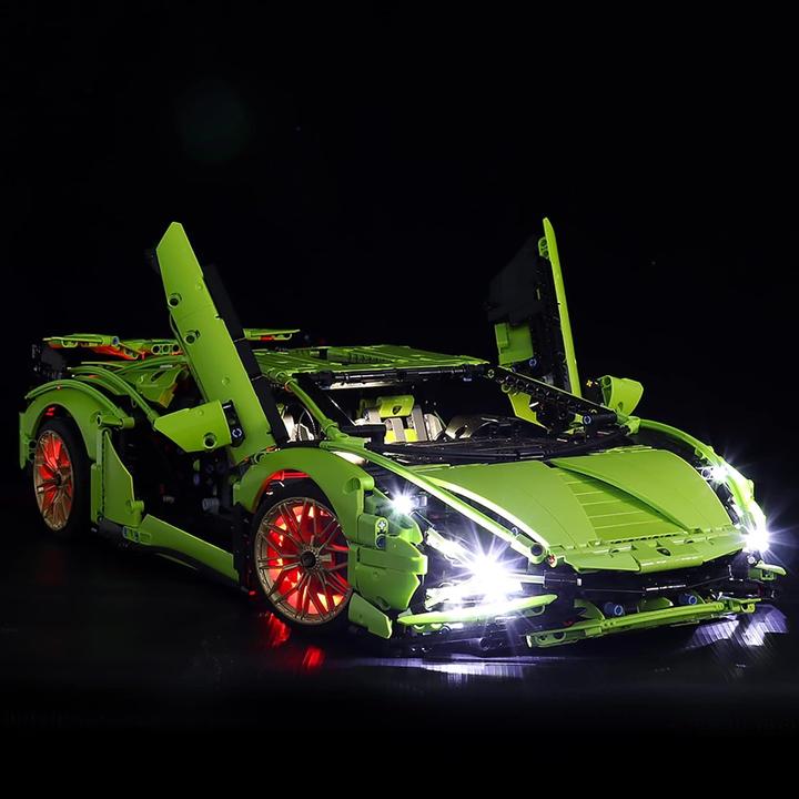 Image du produit BrickBling Kit d'éclairage à LED pour LEGO Lamborghini Sián FKP 37 (42115), télécommande incluse