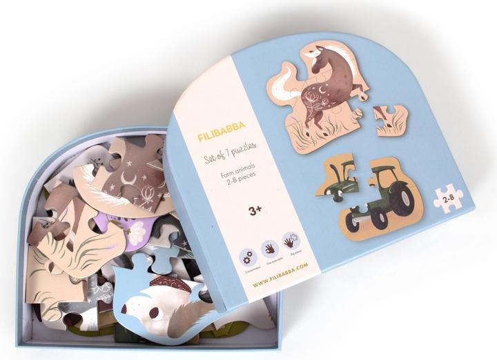 Actual product image Filibabba Set of 7 puzzles - Farm animals (7 pieces)
