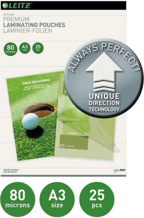 Actual product image Leitz Laminating film (A3, 25 Piece, 80 µm)